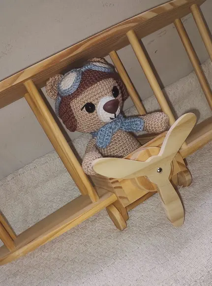 Enfeite para Porta Maternidade Urso Aviador