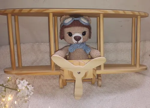 Enfeite para Porta Maternidade Urso Aviador