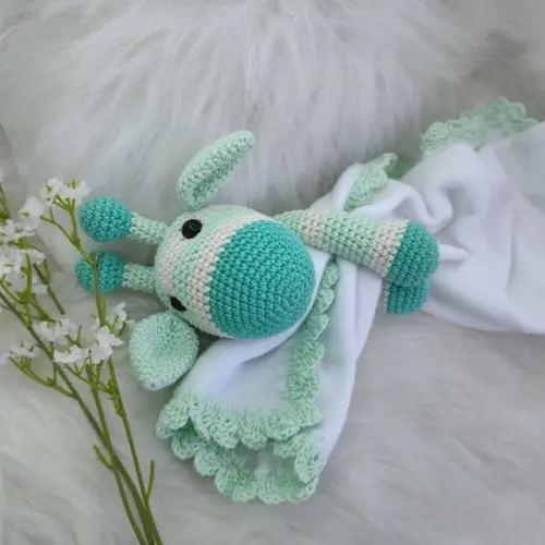 Kit Baby em Crochê com Naninha - Tema Girafa