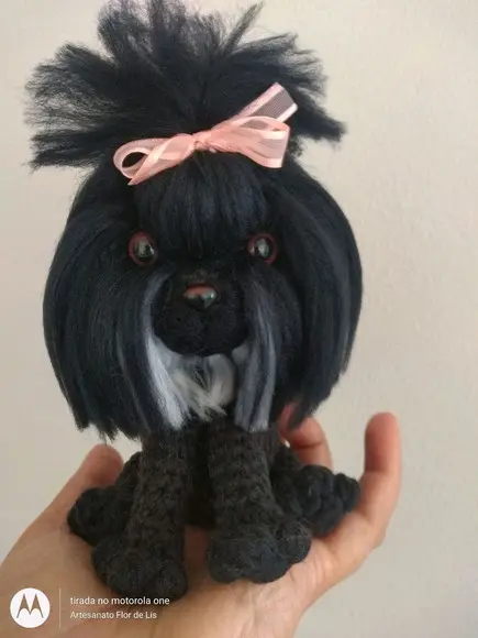 Mini Lhasa Apso - Amigurumi de crochê