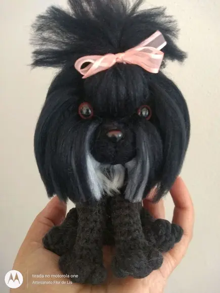 Mini Lhasa Apso - Amigurumi de crochê