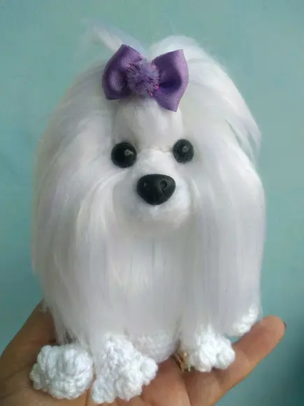 Mini Maltês - Amigurumi De Crochê