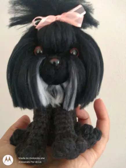 Mini Lhasa Apso - Amigurumi de crochê