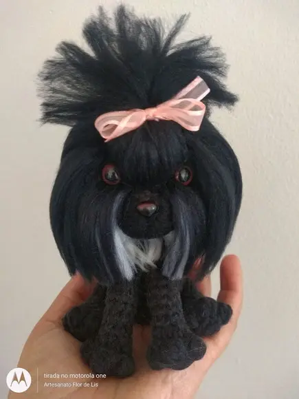 Mini Lhasa Apso - Amigurumi de crochê