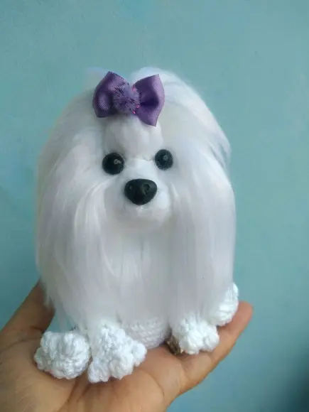 Mini Maltês - Amigurumi De Crochê
