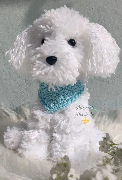 Mini Poodle - Amigurumi de Crochê