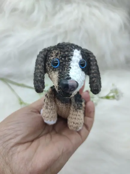 Mini Pet Salsicha - Amigurumi De Crochê