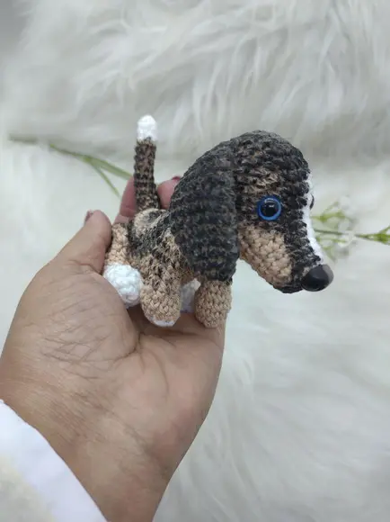 Mini Pet Salsicha - Amigurumi De Crochê