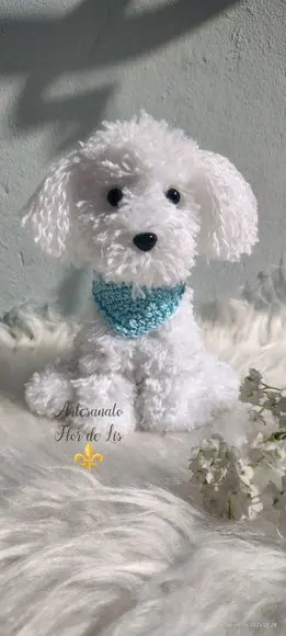 Mini Poodle - Amigurumi de Crochê