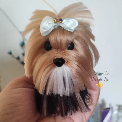 Miniatura Yorkshire - Amigurumi de Crochê com Feltragem