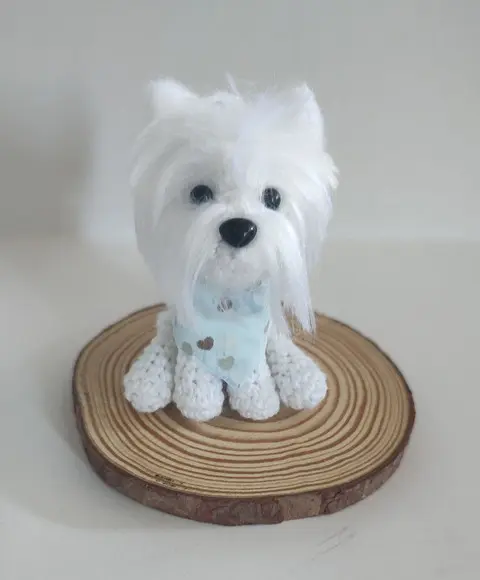Miniatura Westie Terrier- Amigurumi de Crochê com Feltragem