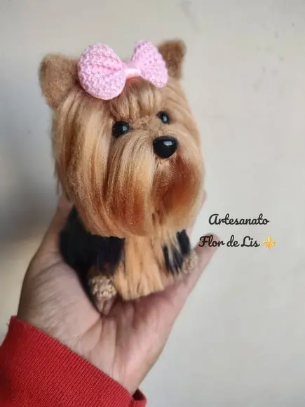 Miniatura Yorkshire - Amigurumi de Crochê com Feltragem