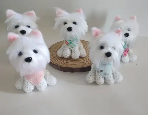 Miniatura Westie Terrier- Amigurumi de Crochê com Feltragem