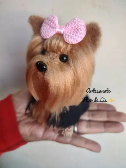 Miniatura Yorkshire - Amigurumi de Crochê com Feltragem