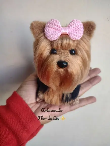 Miniatura Yorkshire - Amigurumi de Crochê com Feltragem