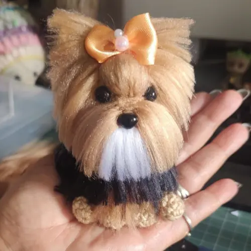 Miniatura Yorkshire - Amigurumi de Crochê com Feltragem