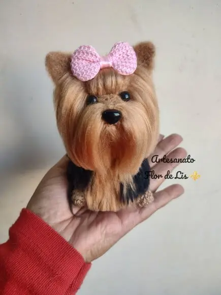 Miniatura Yorkshire - Amigurumi de Crochê com Feltragem