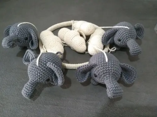 Mobile de Croche Elefante e Nuvem