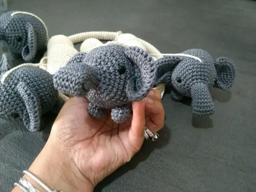 Mobile de Croche Elefante e Nuvem