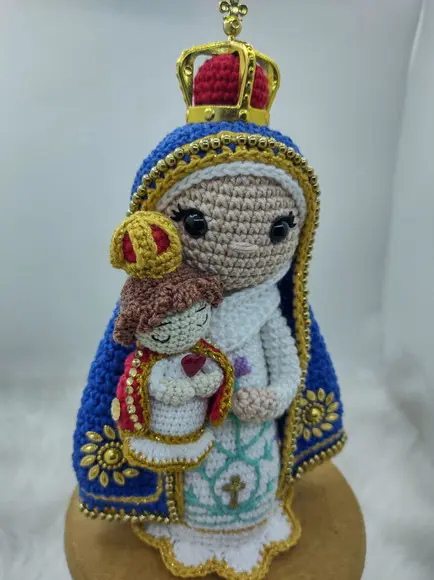 Nossa Senhora do Bom Parto em Crochê Amigurumi
