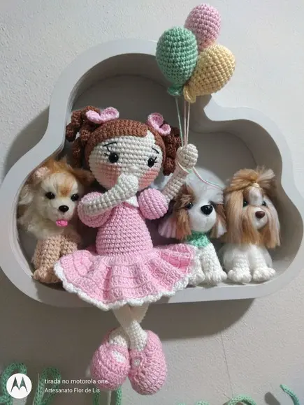 Porta Maternidade Boneca e 3 Cachorrinhos
