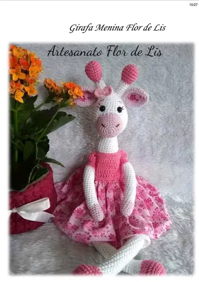 Receita Amigurumi Girafa Menina