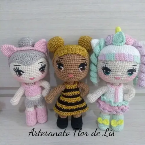 Receita das Boneca Cat Queen, Bee e Unicórnio