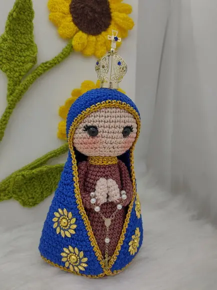 Santinha em crochê - Nossa Senhora