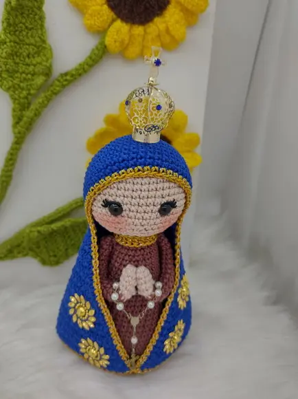 Santinha em crochê - Nossa Senhora