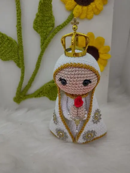 Santinha em crochê - Nossa Senhora