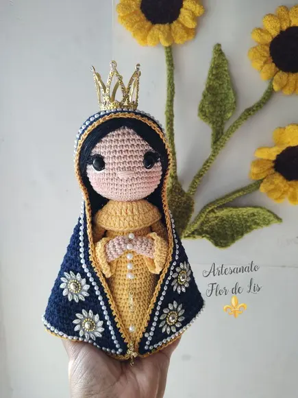 Santinha em Crochê - Nossa Senhora Aparecida