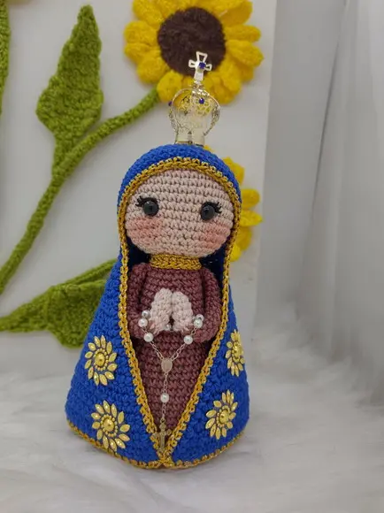 Santinha em crochê - Nossa Senhora