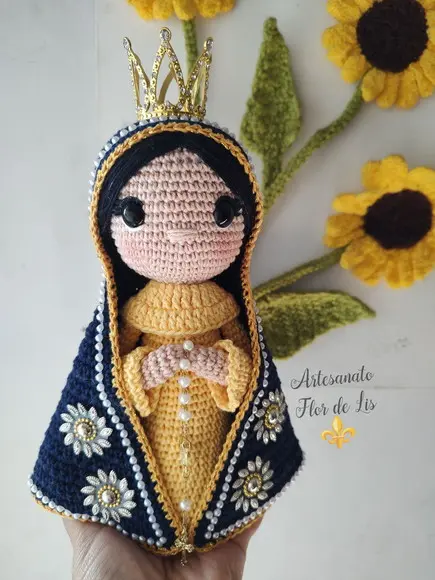 Santinha em Crochê - Nossa Senhora Aparecida
