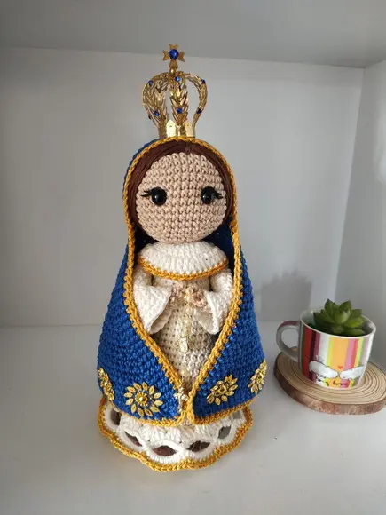 Santinha em Crochê - Nossa Senhora Aparecida
