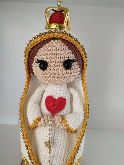 Santinha em Crochê - Nossa Senhora de Fátima