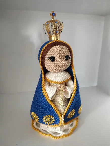 Santinha em Crochê - Nossa Senhora Aparecida