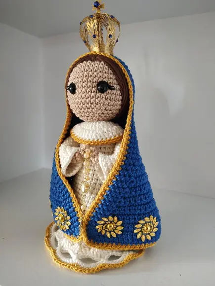 Santinha em Crochê - Nossa Senhora Aparecida