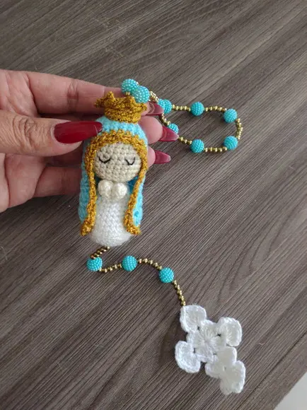 Terço Mariano em Crochê - Nossa Senhora