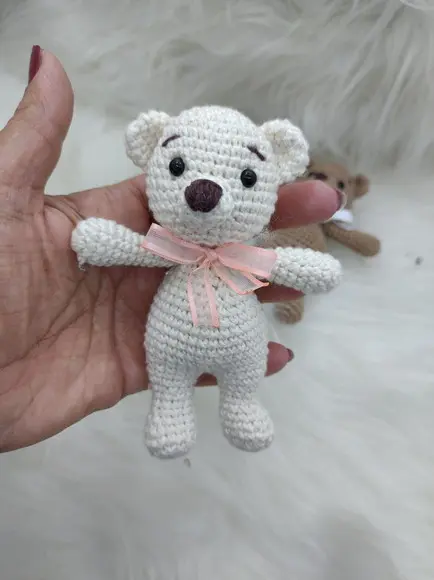 Trio de Mini Ursinho em Crochê - Amigurumi