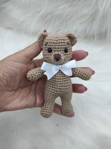 Trio de Mini Ursinho em Crochê - Amigurumi