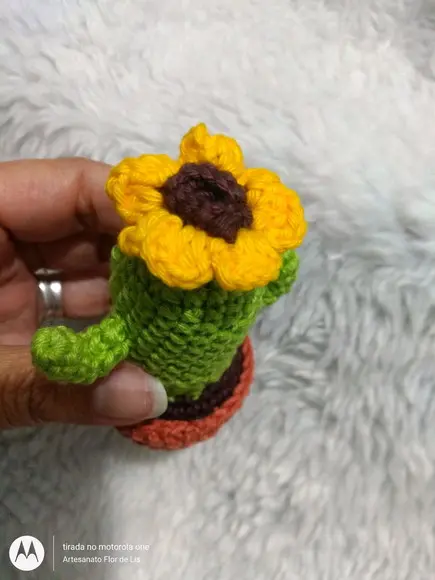 Trio de Chaveiros de Crochê Cactos