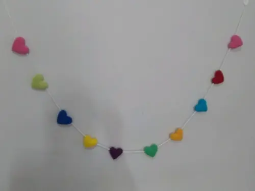 Varal de Corações em Crochê 3D