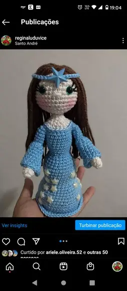 Yemanja em crochê Amigurumi