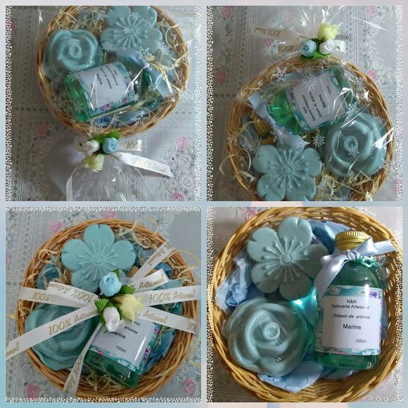 Cesta de Sabonetes e Difusor de Aromas