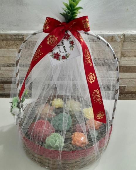 Cesta de Sabonetes Suculentas