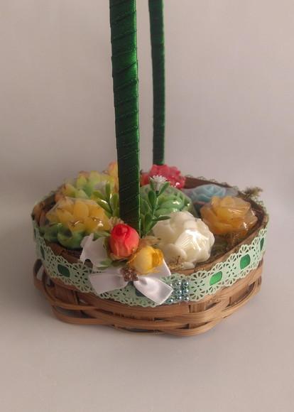 Cesta de Sabonetes Suculentas