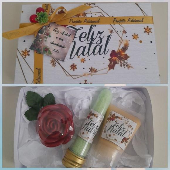 Kit de Banho com Caixa Personalizada de Natal