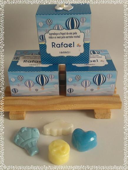 Lembrancinha Sabonete Balão +nuvem+coração+inicial do Nome