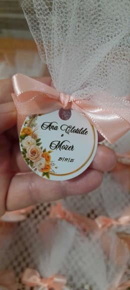 Mini Sabonete Coração com Aliança Lembrancinha Casamento