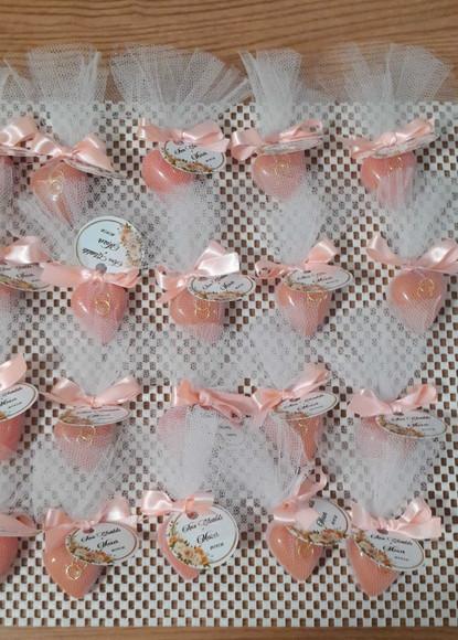 Mini Sabonete Coração com Aliança Lembrancinha Casamento